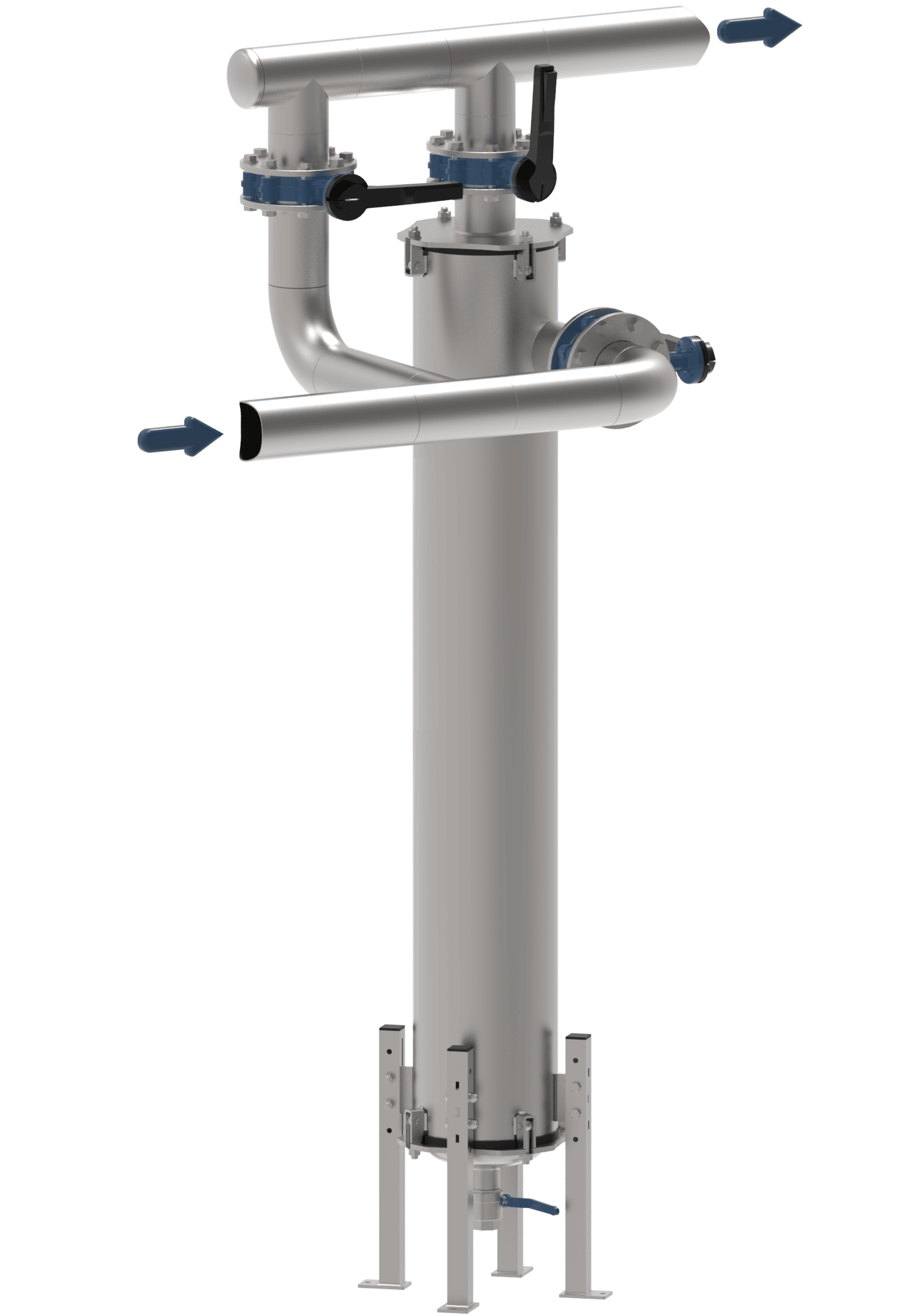 Typische bypass installatie 3D-schema met gedetailleerde verbindingen