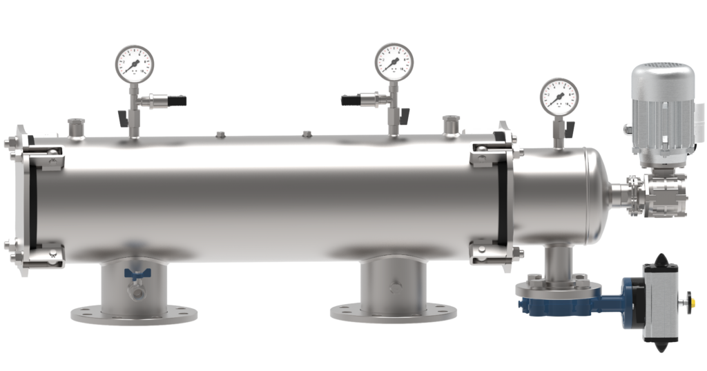 Het zelfreinigende zuignapscanner filtersysteem, geschikt voor vloeistoffen met vaste deeltjes, biedt selectiviteit van 25-3000 micron.